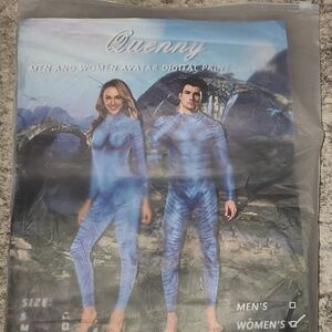 Women Cosplay Costume Avatar Movie Themed 3D Digital Print Jumpsuit size small